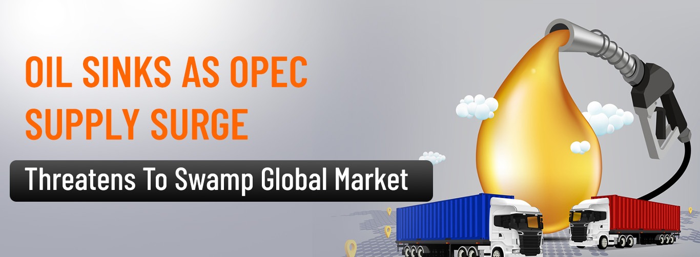 Oil sinks as OPEC supply surge threatens to swamp global market