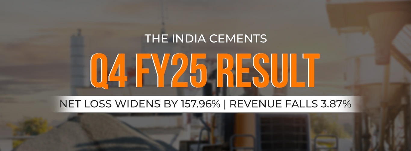 The India Cements Q4 FY25 Result: Net Loss Widens by 157.96% | Revenue Falls 3.87%