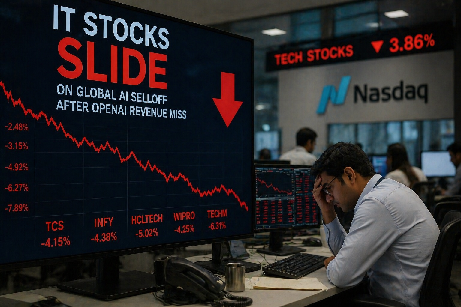 IT Stocks Slide on Global AI Selloff After OpenAI Revenue Miss
