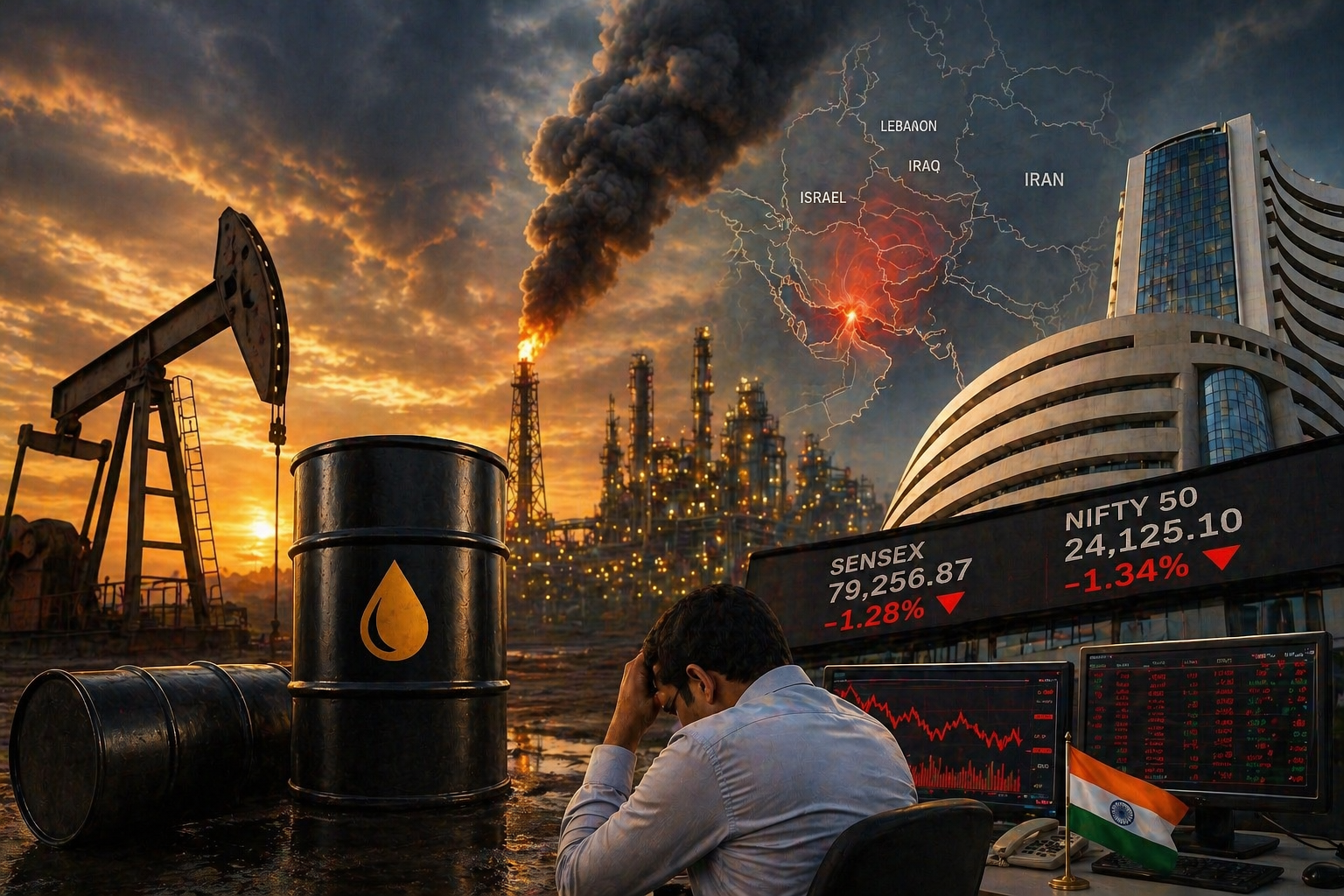 Oil surge hits Indian stock market