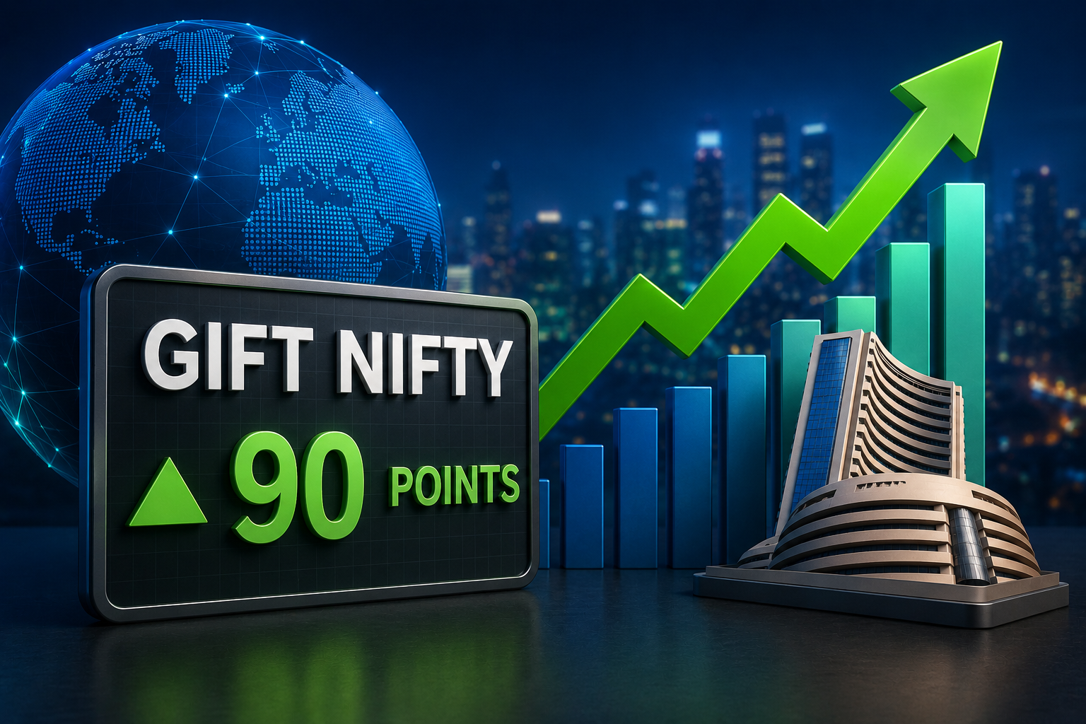 GIFT Nifty Up 90 Points Signals Higher Open