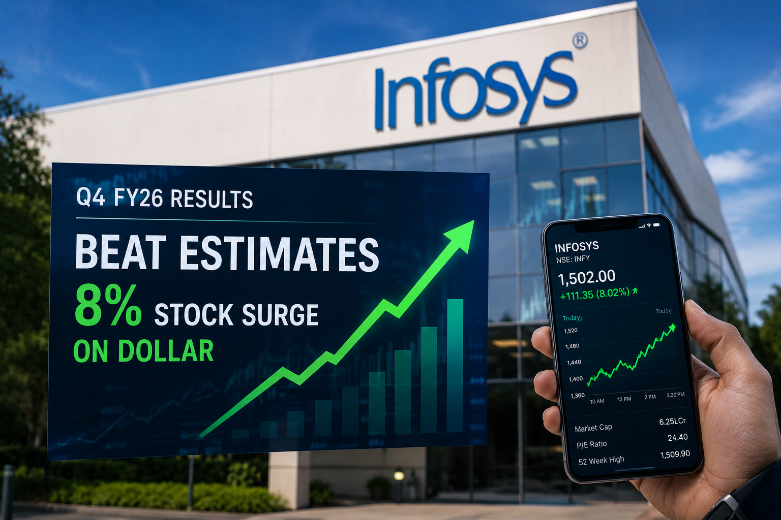 Infosys Q4 FY26 Results Beat Estimates – 8% Stock Surge on Dollar