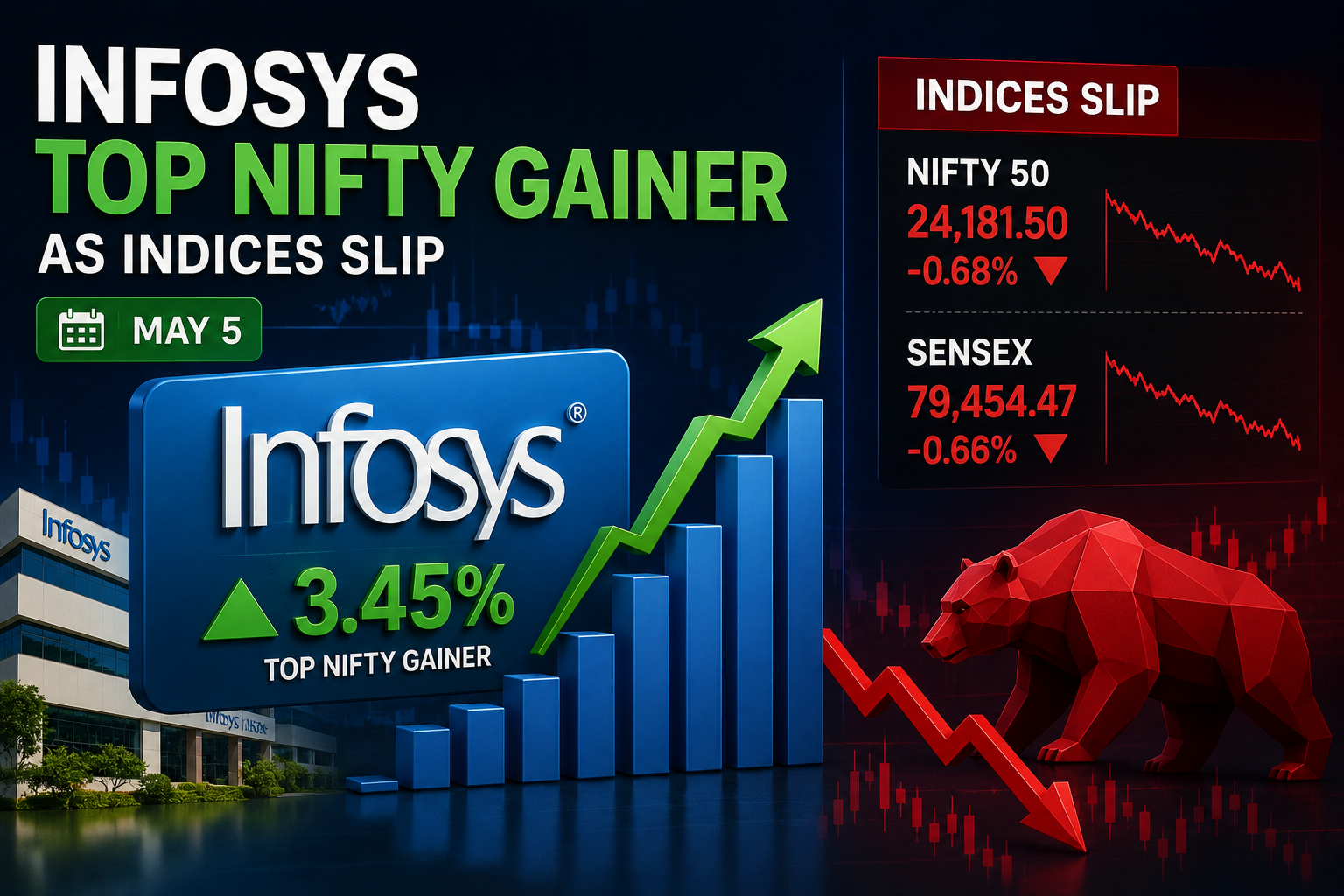 Infosys Top Nifty Gainer as Indices Slip May 5