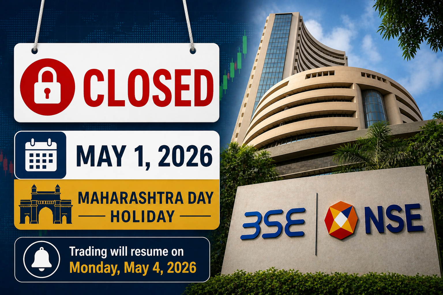 BSE NSE Closed May 1 2026: Maharashtra Day Holiday