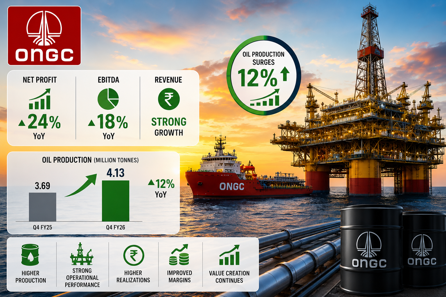ONGC Q4 profit rises on higher oil output