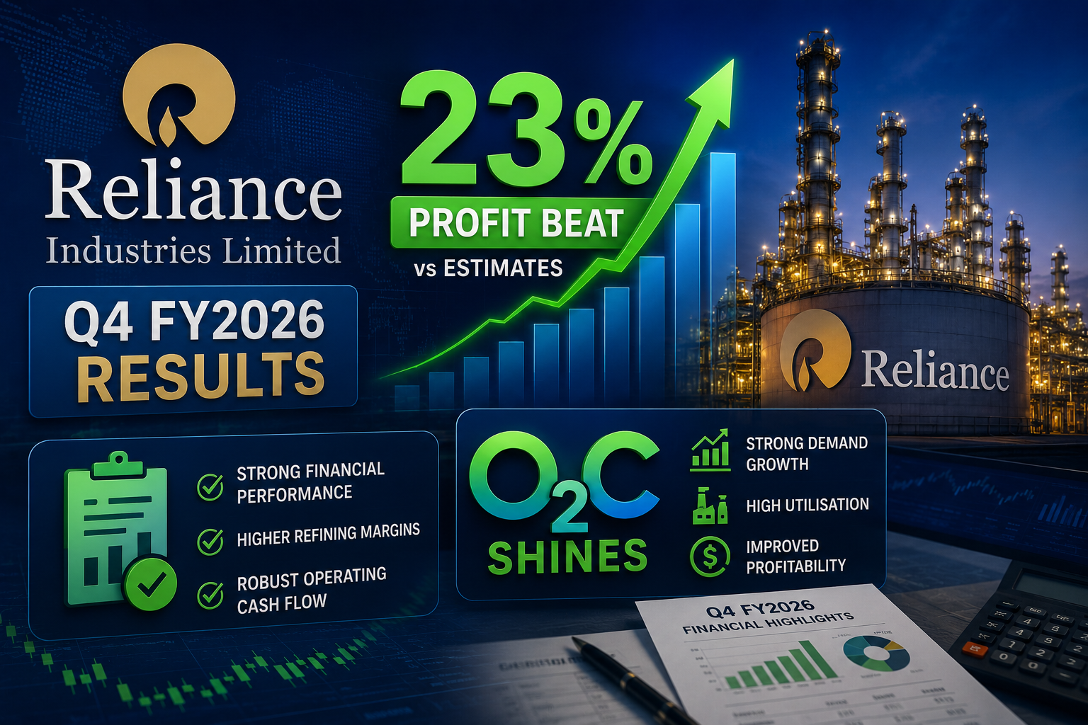 Reliance Q4 FY2026 Results: 23% Profit Beat Estimates, O2C Shines