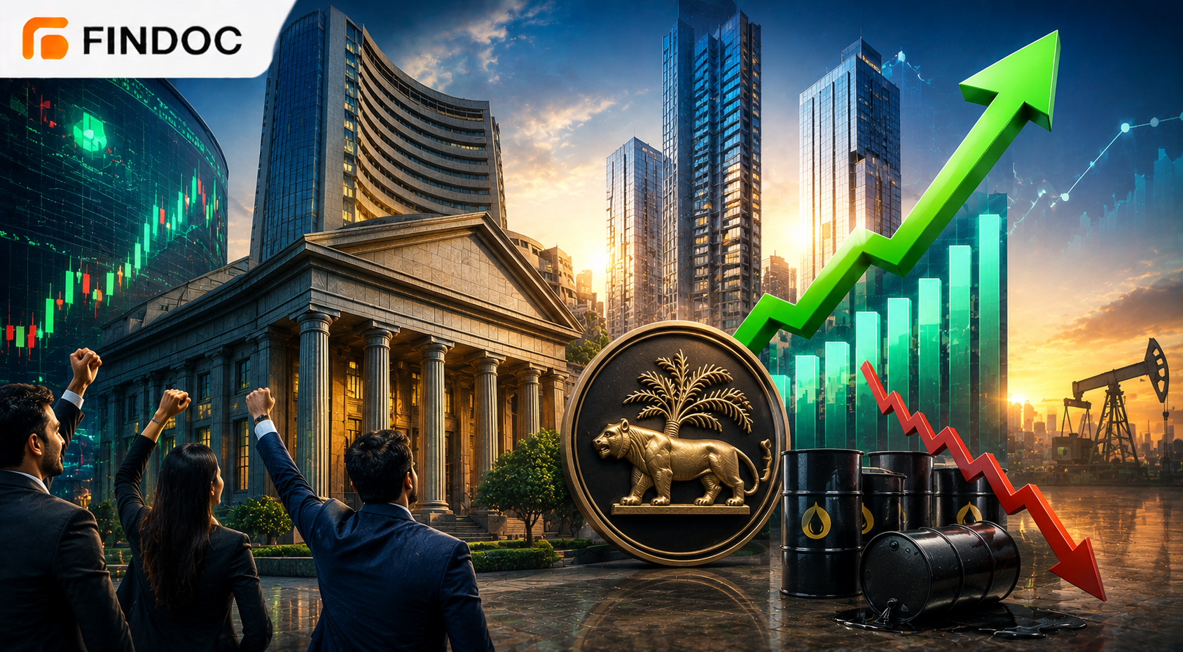 Indian Banking Stocks Lead Rally As RBI Stance, Oil Slide Lift