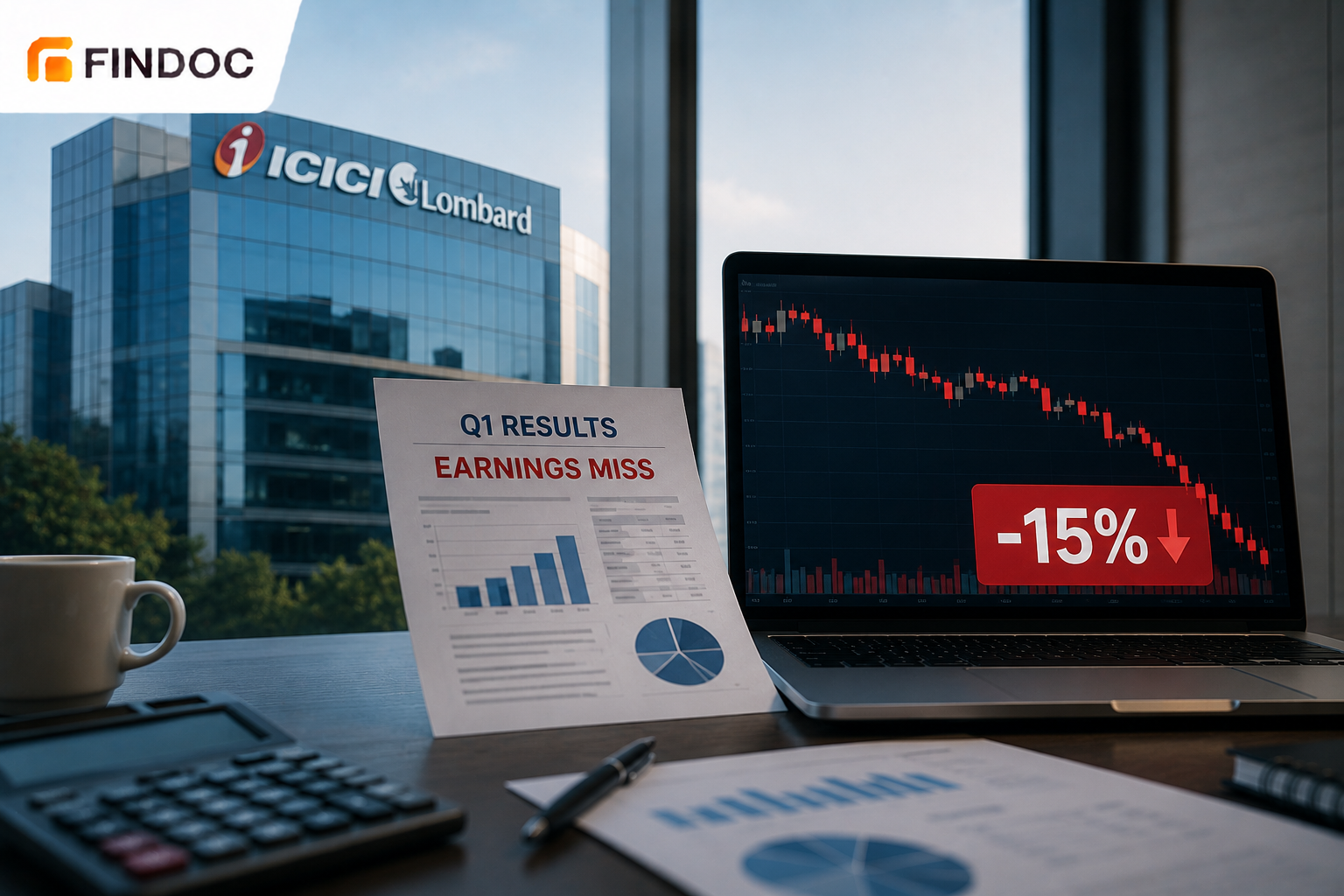 ICICI Lombard shares drop 15% after weak Q1 earnings report