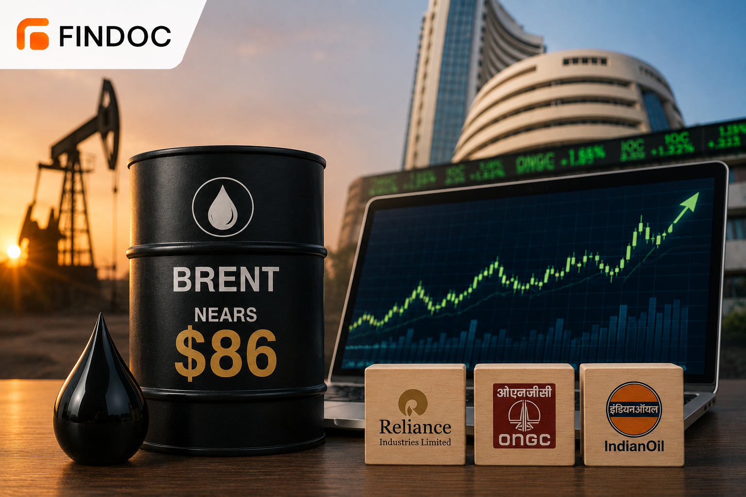 Brent Nears $86 as Oil-Linked Indian Stocks Find Support