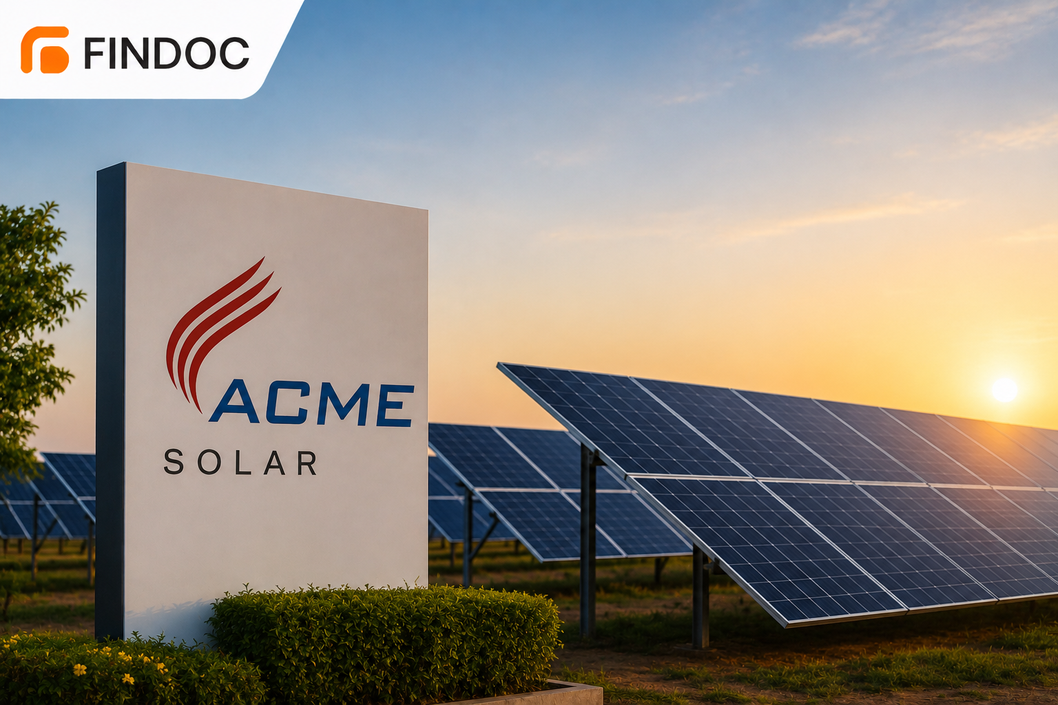 ACME Solar project with panels in Rajasthan