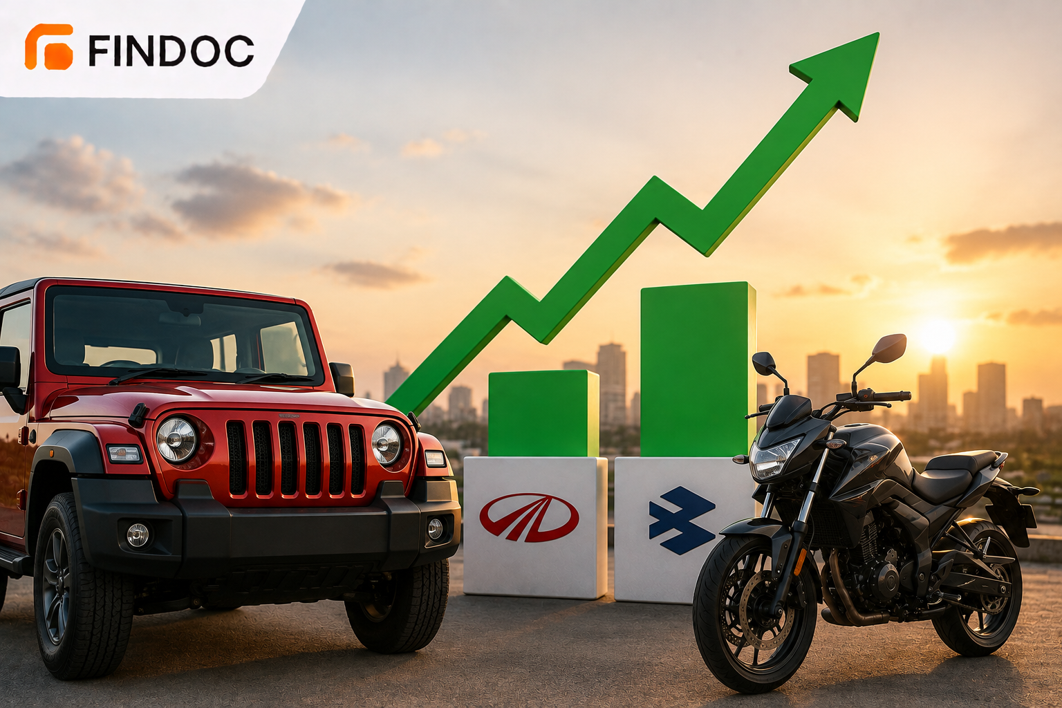 M&M sales jump 42% and Bajaj Auto rises 28% in August.