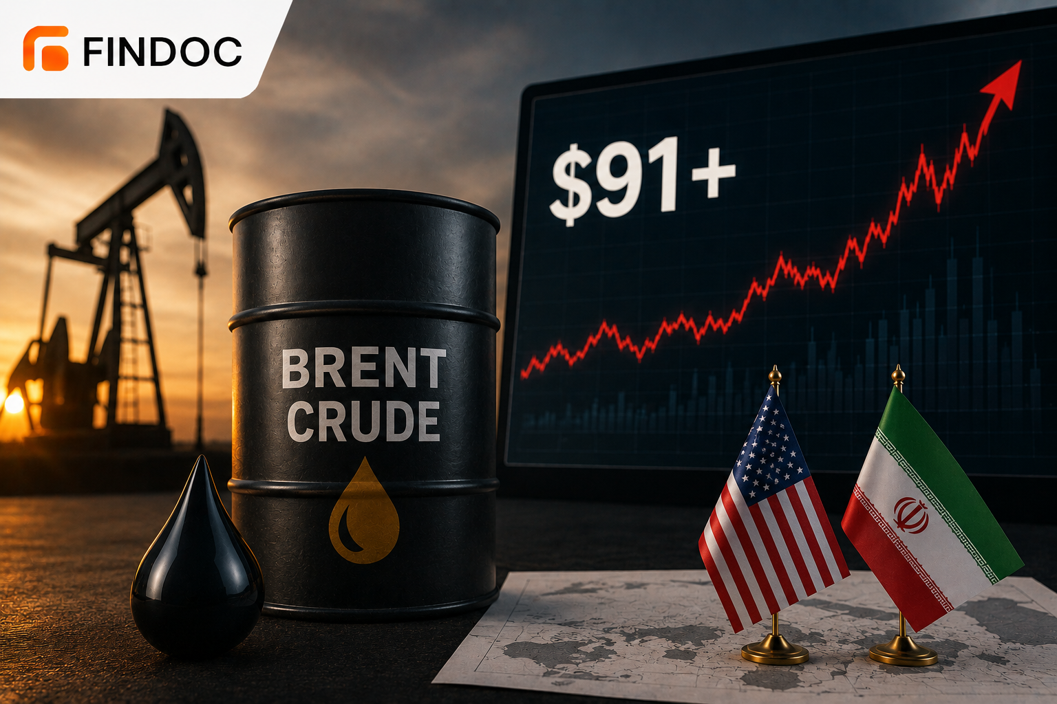 Brent crude tops $91 amid US-Iran tensions