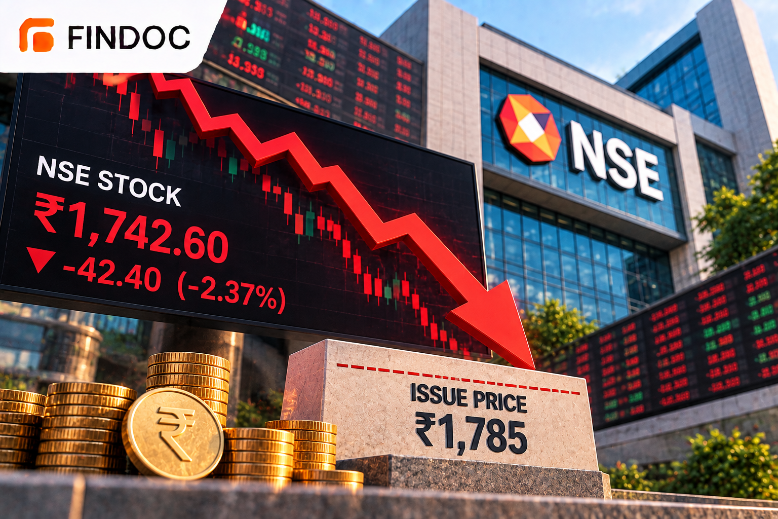 NSE Stock Slips Below Issue Price of ₹1,785 on Monday