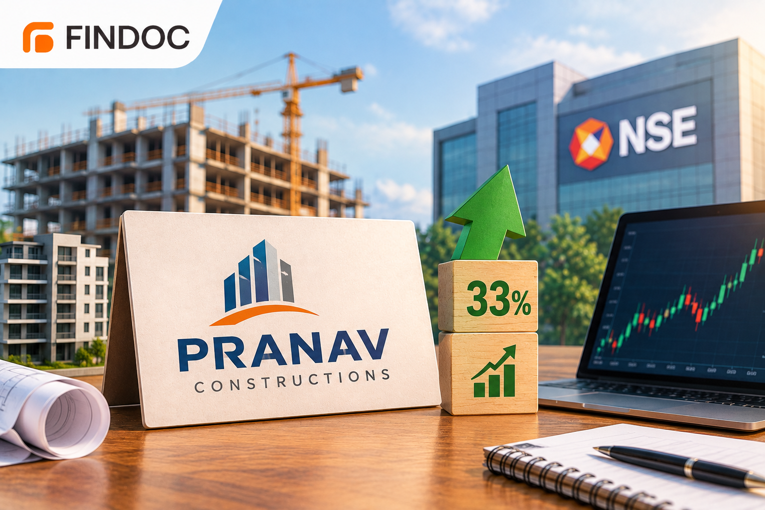 Pranav Constructions Debuts at 33% Premium on NSE