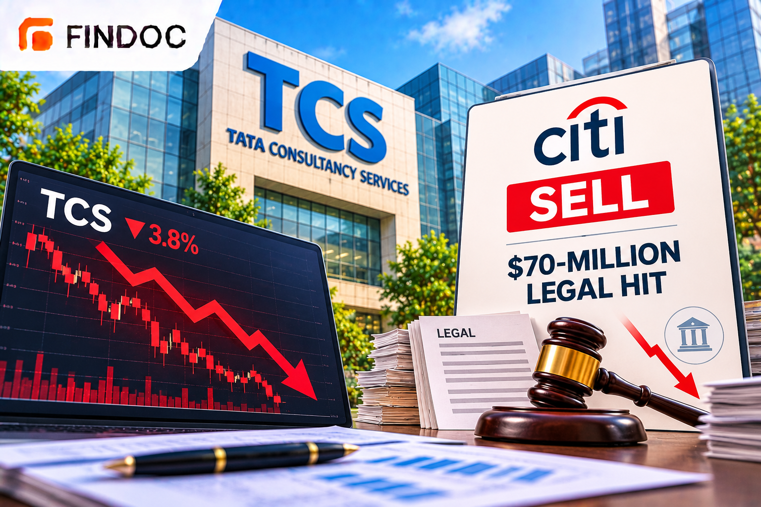TCS shares dip on Citi sell call and legal hit
