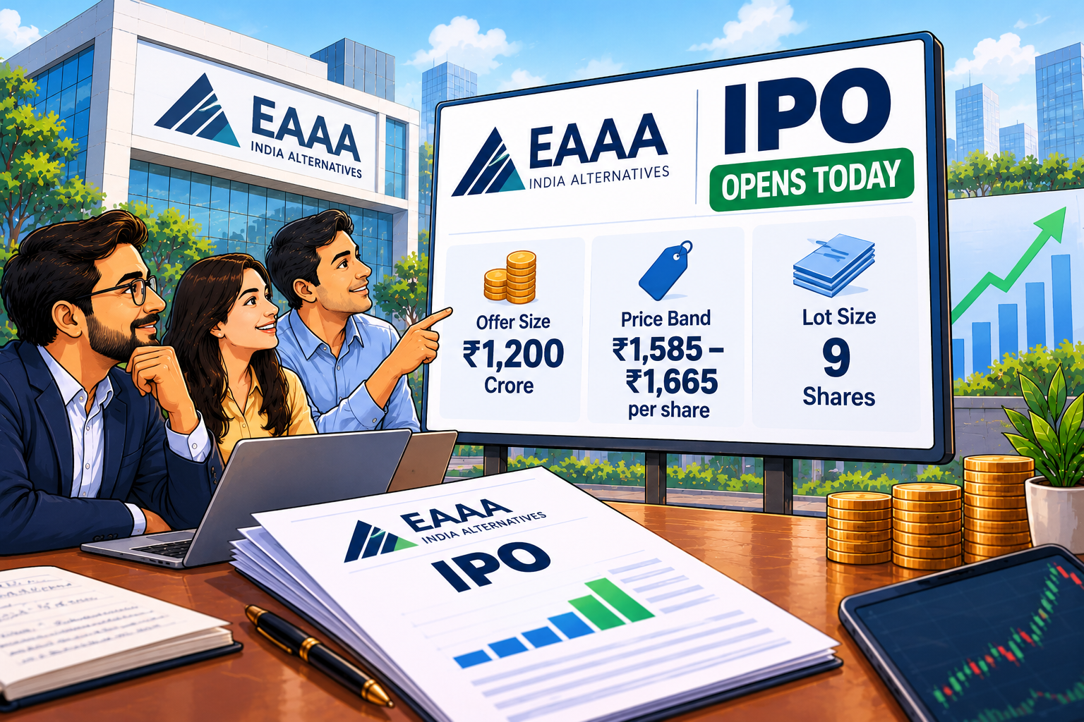 EAAA India Alternatives IPO Opens Today: ₹1,200 Crore Offer at ₹1,585 to ₹1,665 a Share, Lot of 9 Shares