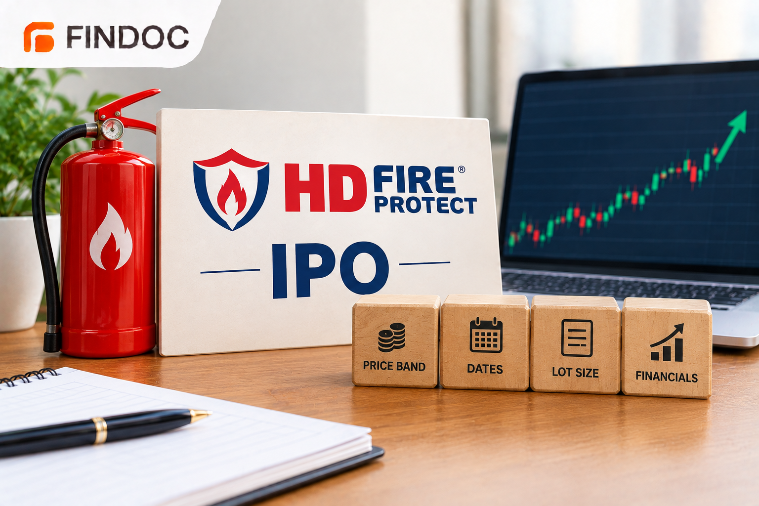 HD Fire Protect IPO sign with fire extinguisher