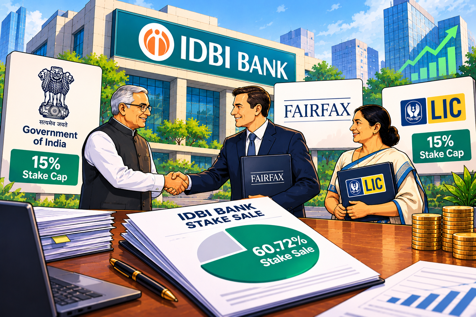 IDBI Bank Fairfax Deal: Government and LIC to Cap Stakes at 15% Each After 60.72% Stake Sale