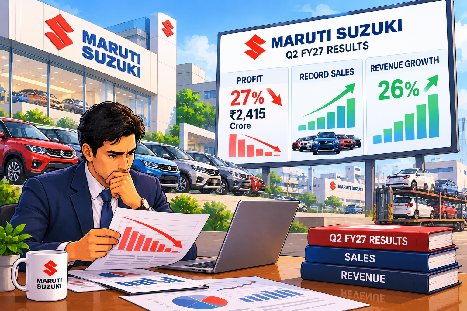 Maruti Suzuki Q2 profit drops to ₹2,415 crore despite 26% revenue growth