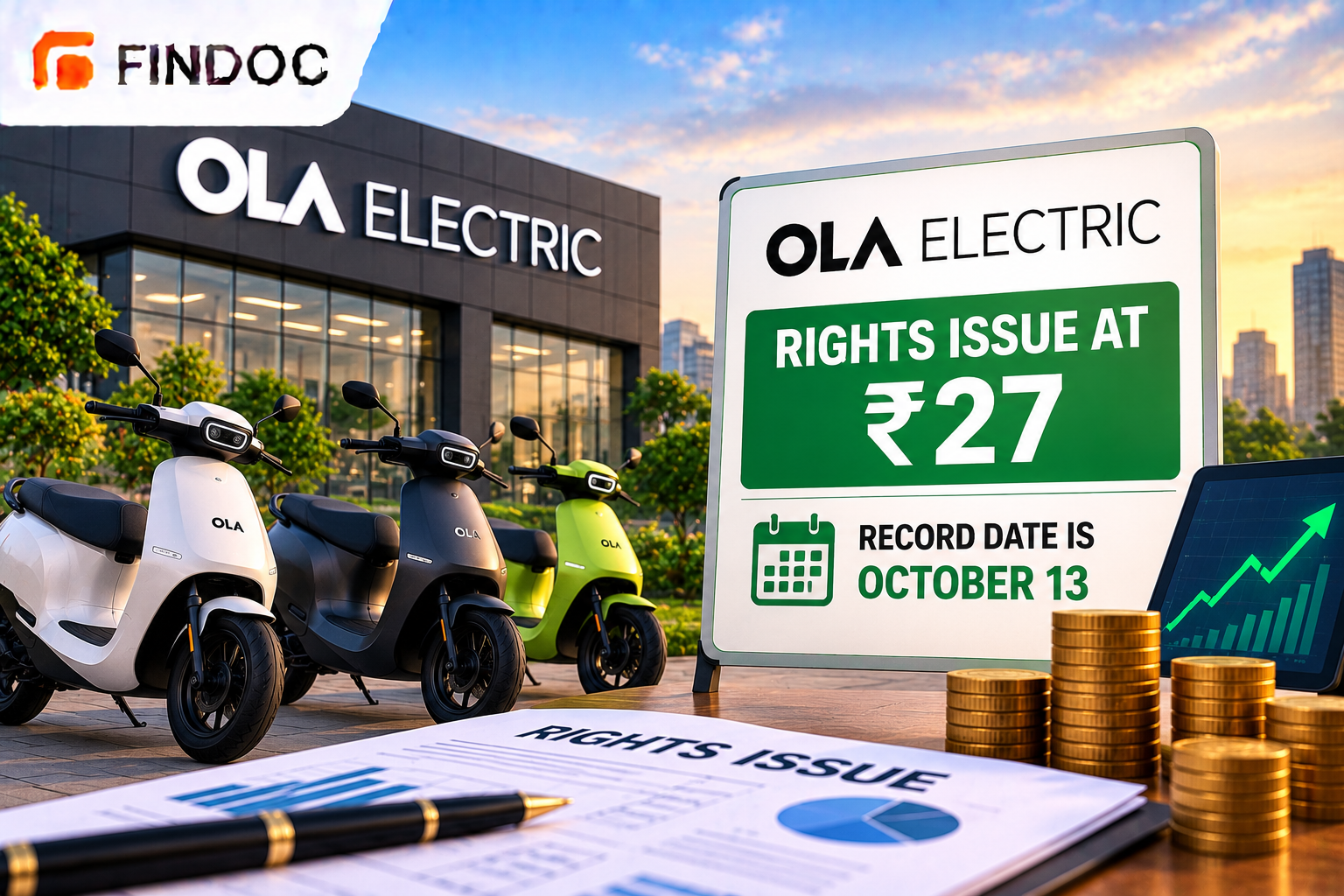 Ola Electric Sets Rights Issue at ₹27, Record Date Is October 13