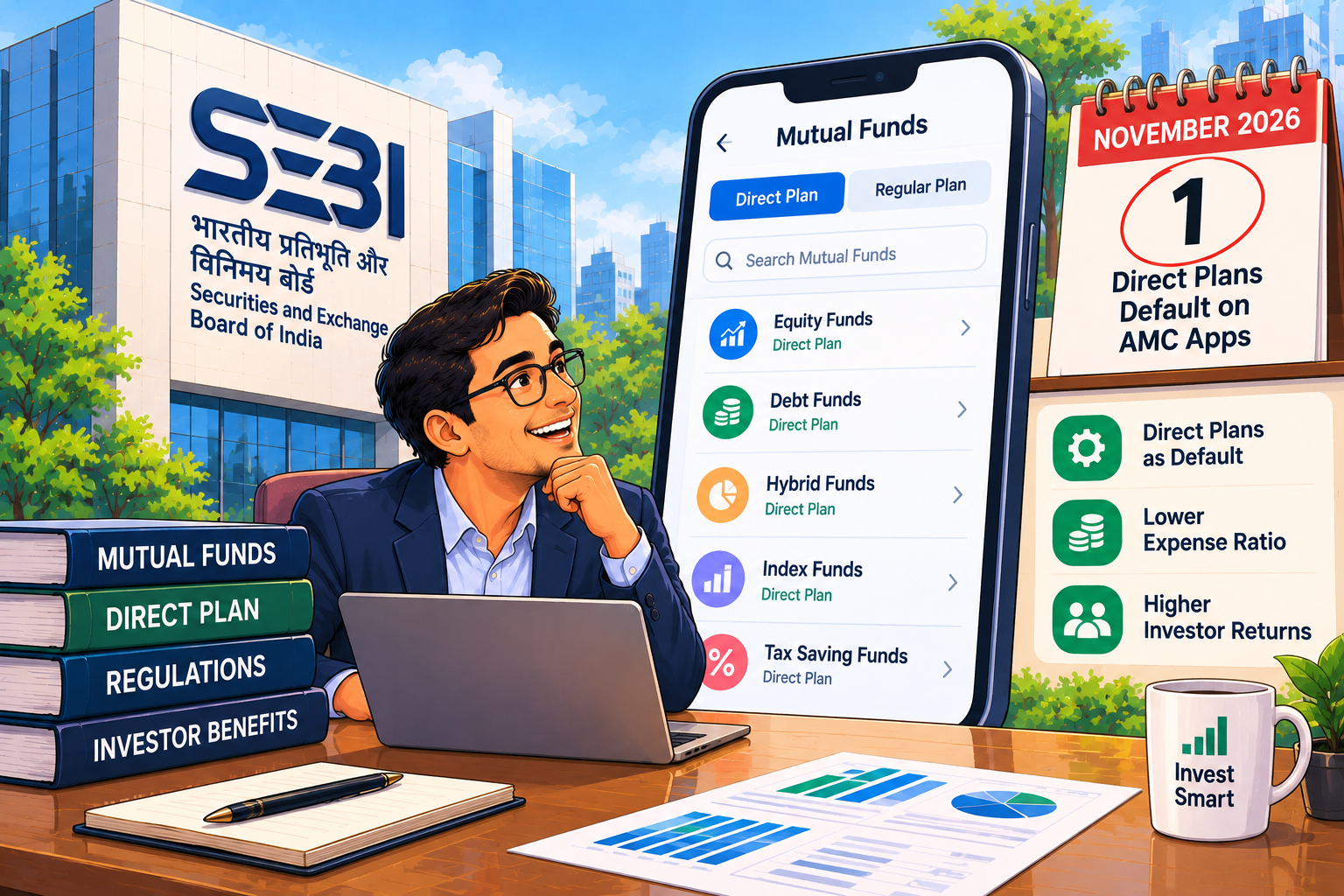 SEBI Makes Direct Mutual Fund Plans Default on AMC Apps from Nov 1