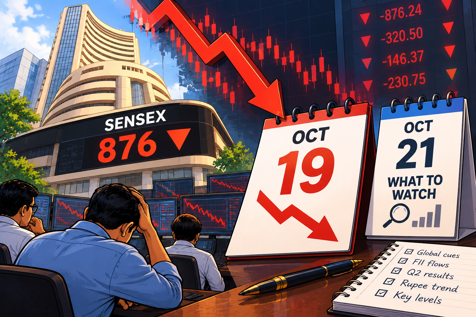 Sensex Tumbles 876 Points on Oct 19; What to Watch on Oct 21