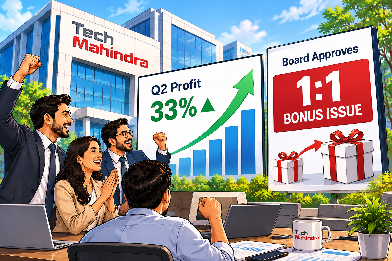 Tech Mahindra Q2 Profit Rises 33% as Board Backs 1:1 Bonus Issue